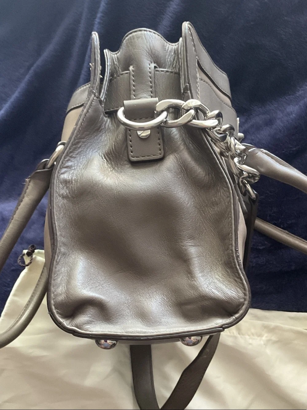 Michael Kors Gray All Leather Satchel Purse